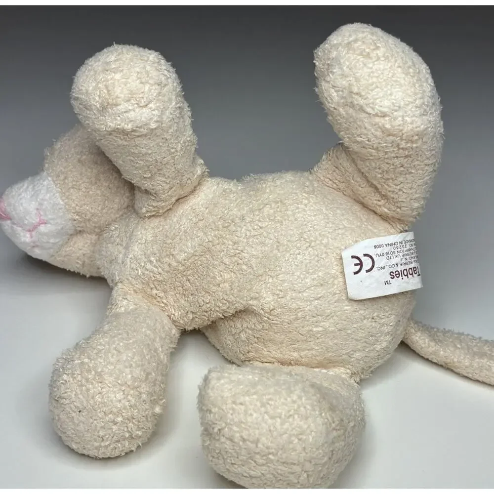 Vintage Russ Berrie Luv Pets Tabbies Cream Cat Plush 5” White Beanie Stuffed Toy